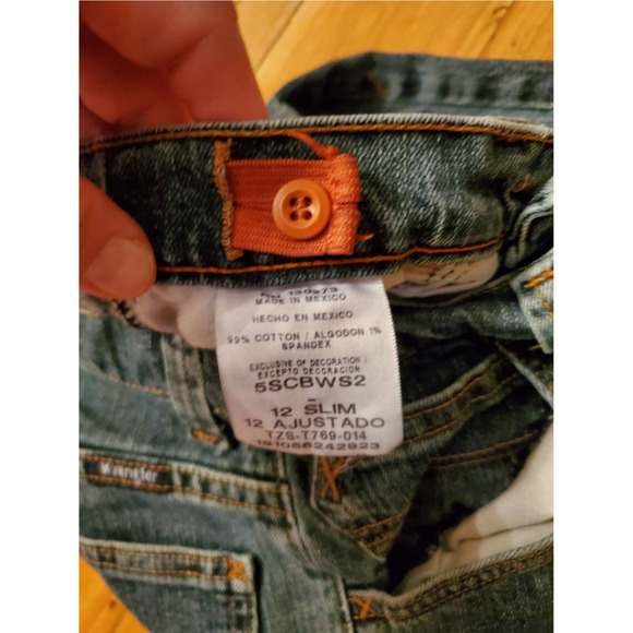 Wrangler Boys Size 12 Slim Straight Leg Jeans Blue Label Adjustable Waist - Picture 7 of 12